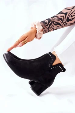 Buty damskie Vinceza Czarne Botki|Botki Zimowe Damskie*Botki Damskie Zamszowe Czarne Brinlack