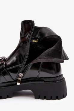 Damskie Damskie buty S.Barski Botki Damskie Ze Skarpetą Na Obcasie D&A MR870-41 Czarne