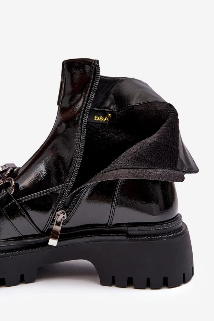 Damskie Damskie buty S.Barski Botki Damskie Ze Skarpetą Na Obcasie D&A MR870-41 Czarne