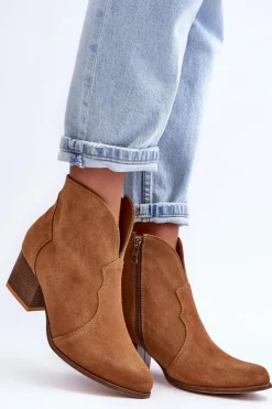 Clearance Boto Botki Kowbojki Zamszowe Lewski EV28 Brązowe