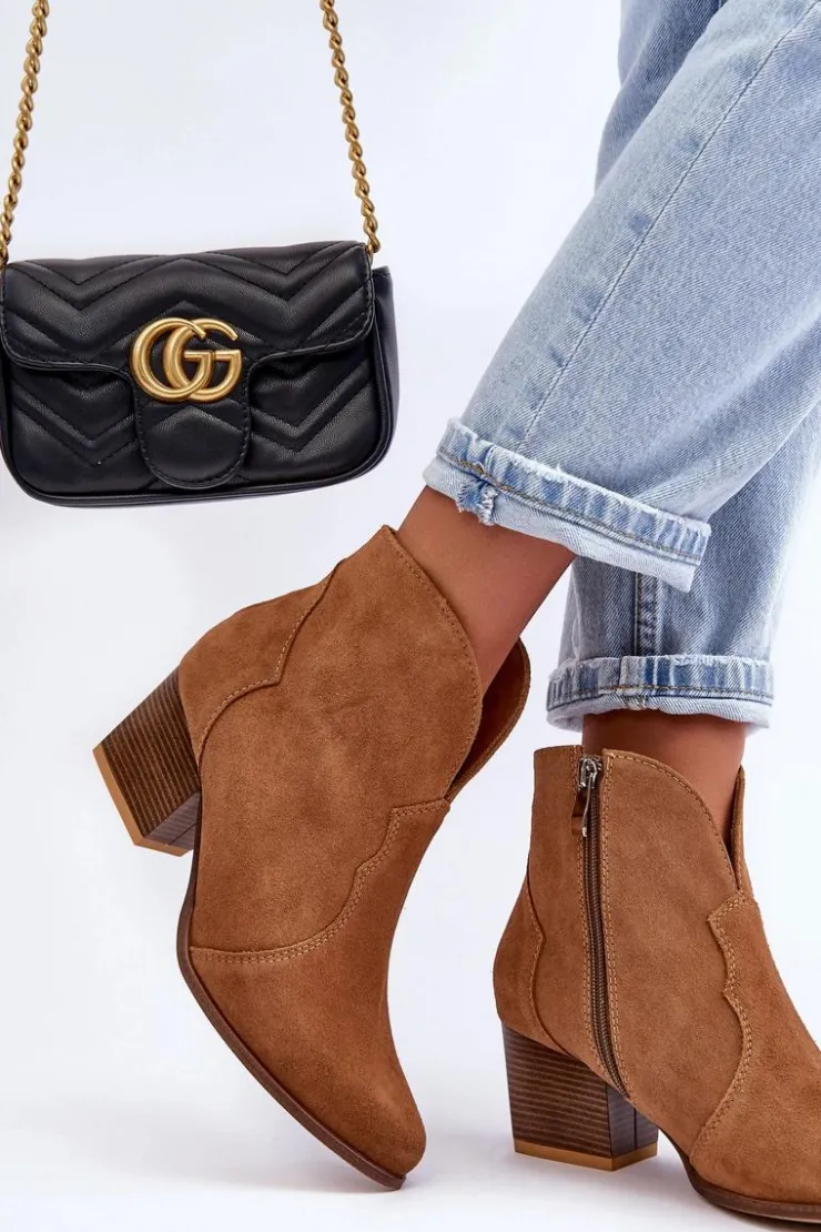 Clearance Boto Botki Kowbojki Zamszowe Lewski EV28 Brązowe