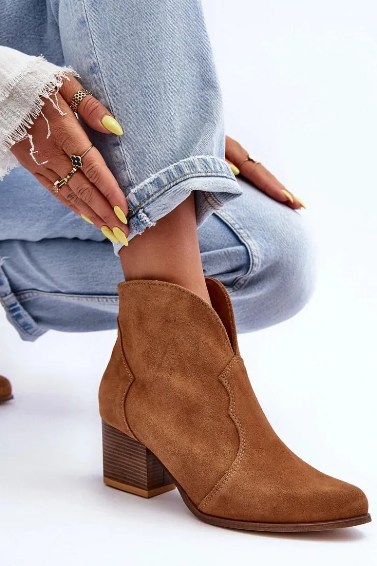 Clearance Boto Botki Kowbojki Zamszowe Lewski EV28 Brązowe