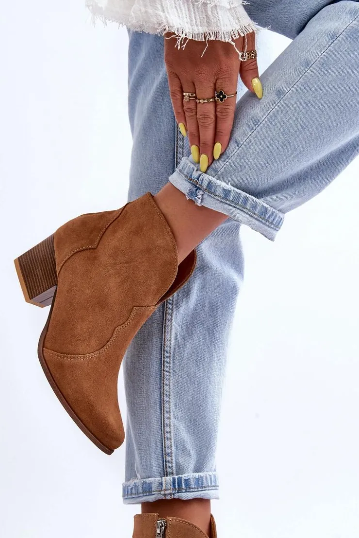 Clearance Boto Botki Kowbojki Zamszowe Lewski EV28 Brązowe