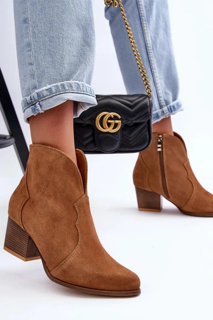 Clearance Boto Botki Kowbojki Zamszowe Lewski EV28 Brązowe