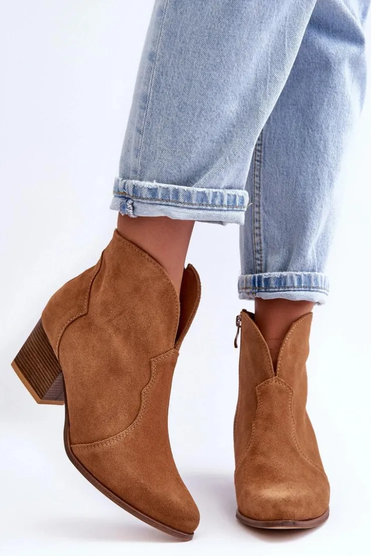 Clearance Boto Botki Kowbojki Zamszowe Lewski EV28 Brązowe