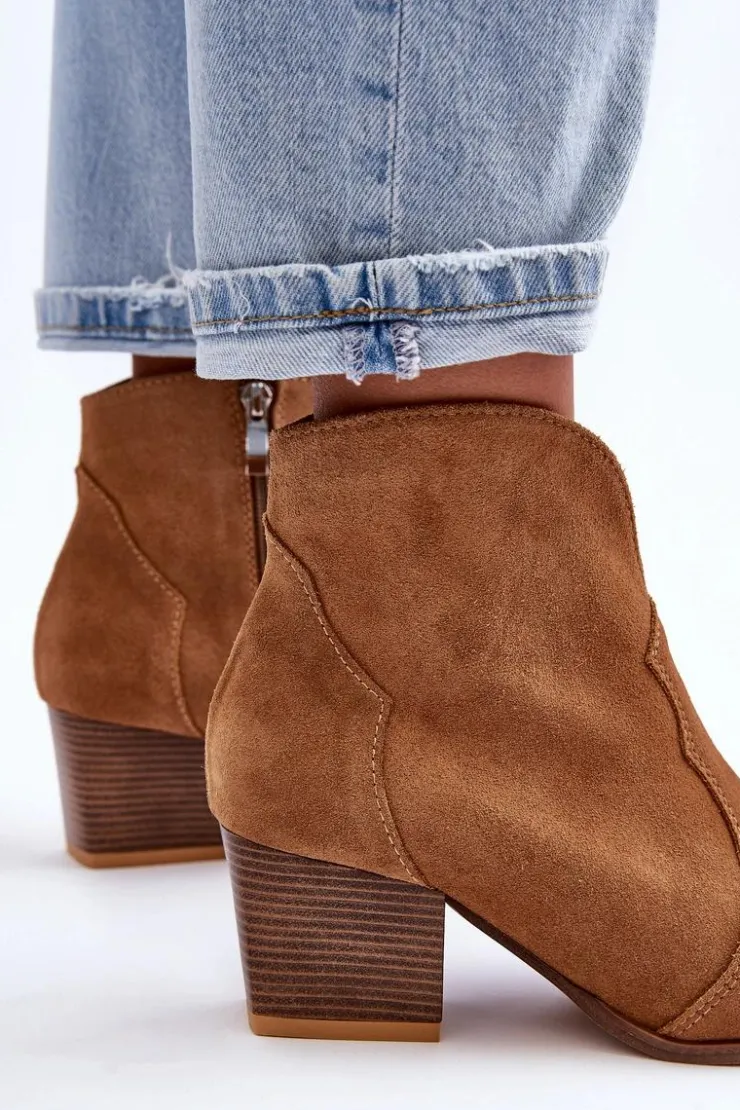 Clearance Boto Botki Kowbojki Zamszowe Lewski EV28 Brązowe