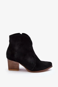 Clearance Boto Botki Kowbojki Zamszowe Lewski EV28 Czarne