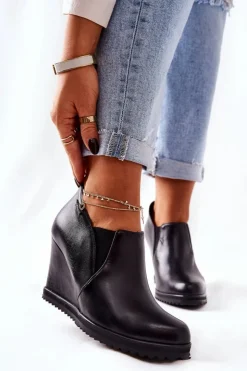 Monnari Botki Na Koturnie M79/1 Czarne