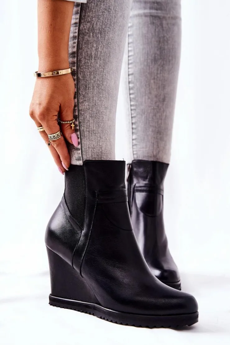 Clearance Monnari Botki Na Koturnie 1010-020 Czarne