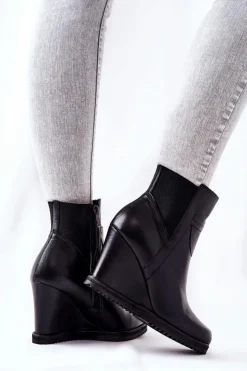 Clearance Monnari Botki Na Koturnie 1010-020 Czarne