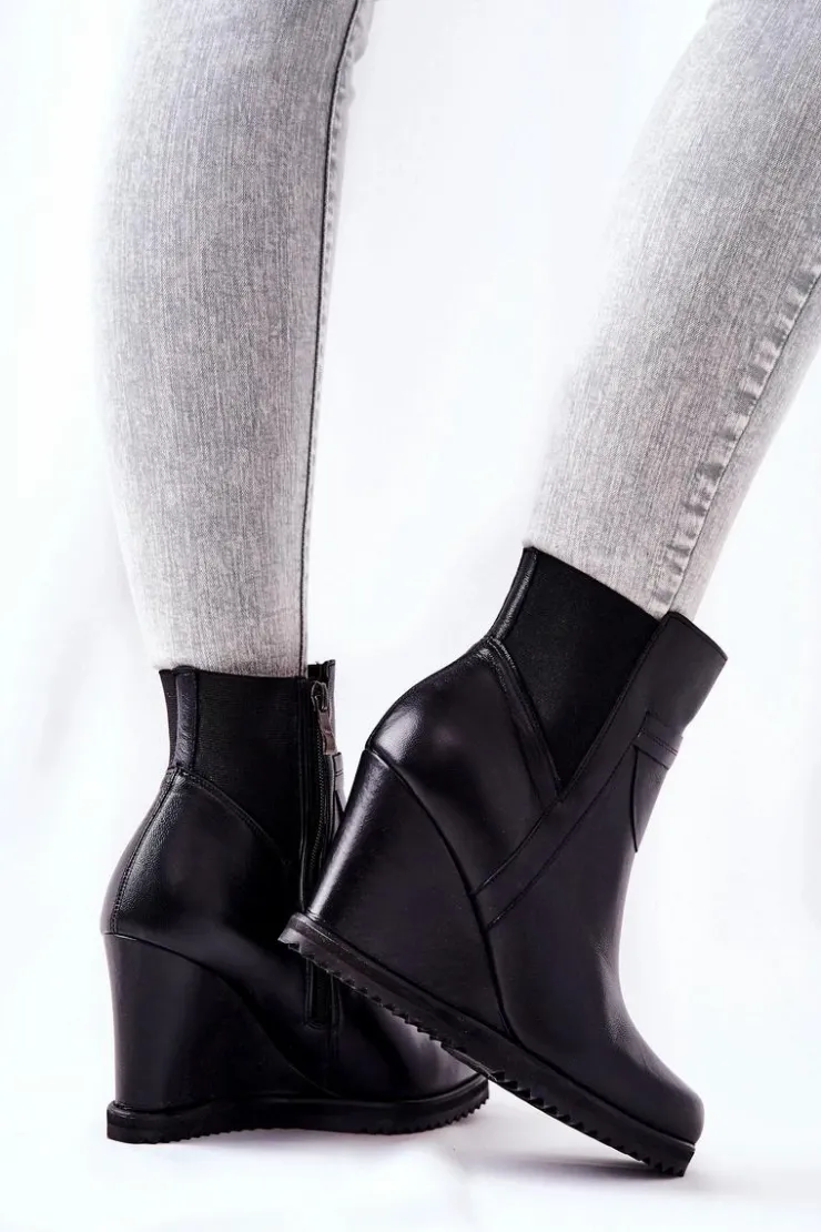 Clearance Monnari Botki Na Koturnie 1010-020 Czarne