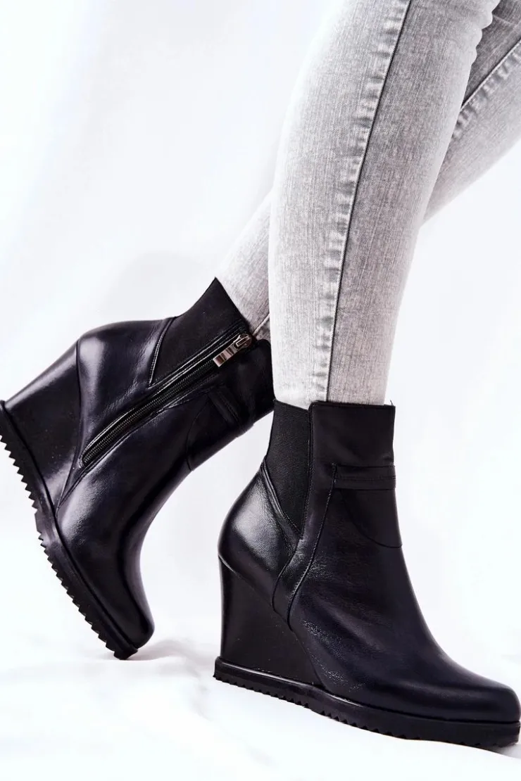 Clearance Monnari Botki Na Koturnie 1010-020 Czarne