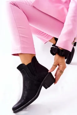 Buty Sergio Leone Botki Na Obcasie Sergio Leone BT620 Czarne