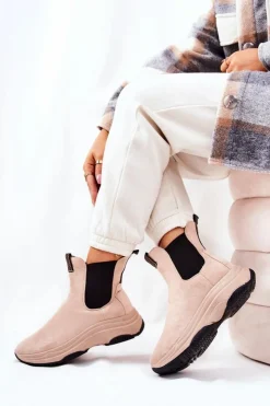 Boto Botki Na Koturnie|Czarne Botki*Botki Na Platformie Zamszowe Beżowe Nicci