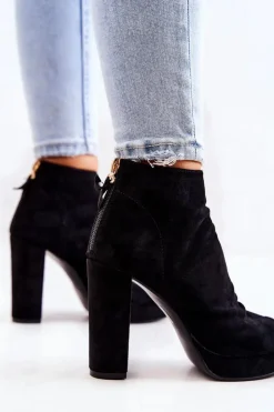 Hot Boto Botki Na Słupku Odkryte Palce Czarne Adore