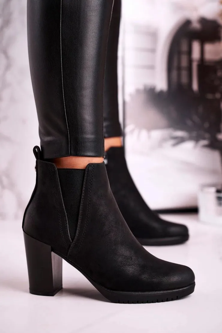 Best Buty Sergio Leone Botki Na Słupku Sergio Leone Zamszowe Czarne BT311