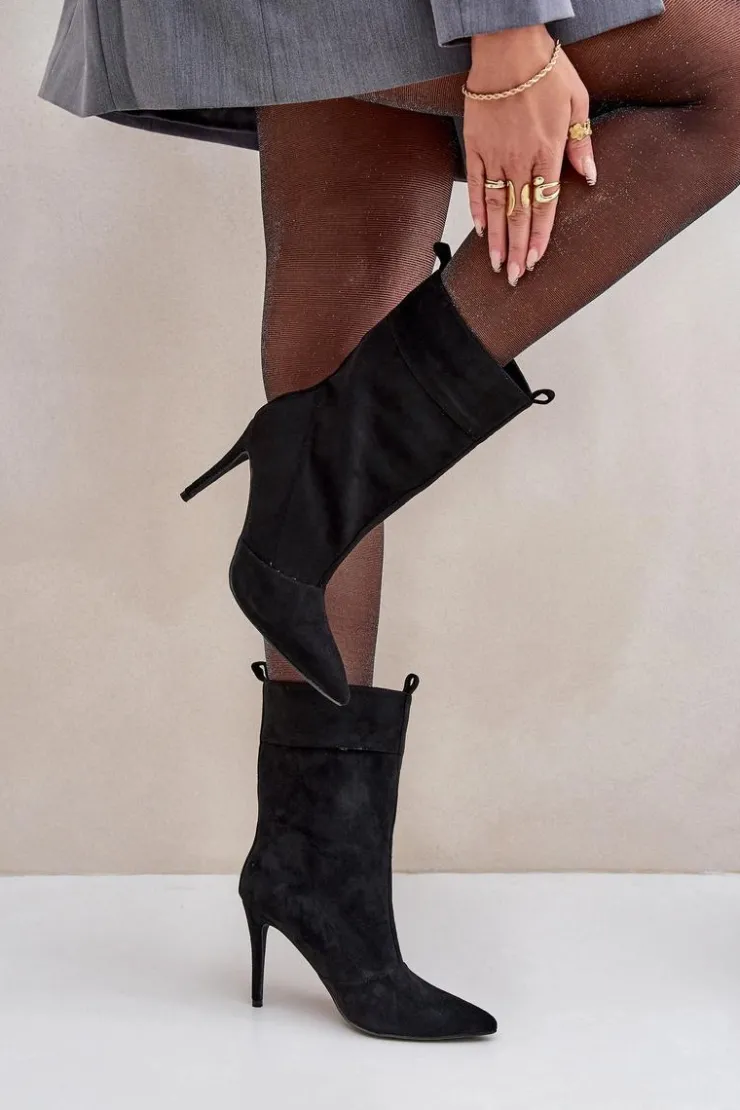 Boto Botki Na Obcasie|Botki Zamszowe*Botki Na Szpilce Czarne Ellinore