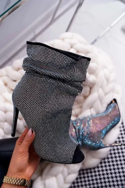 Best Boto Botki Na Szpilce Z Cyrkoniami Lu Boo Czarne