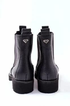 Boto Botki Skórzane|Czarne Botki*Botki Sztyblety Czarne Nicole 2672