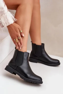 Boto Botki Ocieplane|Brązowe I Beżowe Botki*Botki Sztyblety Damskie Na Płaskim Obcasie Czarne Selanna