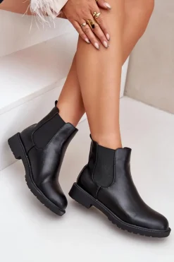 Boto Botki Ocieplane|Brązowe I Beżowe Botki*Botki Sztyblety Damskie Na Płaskim Obcasie Czarne Selanna