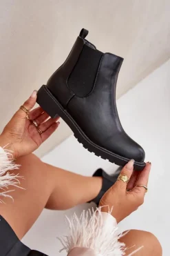 Boto Botki Ocieplane|Brązowe I Beżowe Botki*Botki Sztyblety Damskie Na Płaskim Obcasie Czarne Selanna