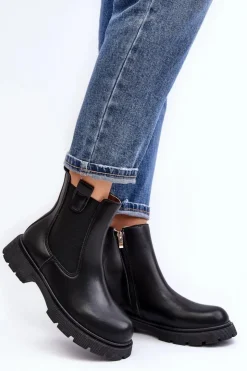Best Boto Botki Sztyblety Damskie Na Zamek Czarne Ramhel