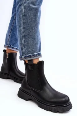 Best Boto Botki Sztyblety Damskie Na Zamek Czarne Ramhel