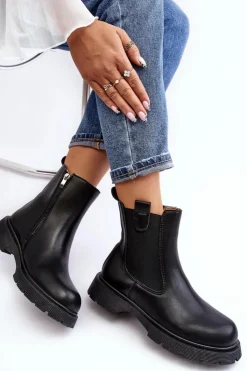 Best Boto Botki Sztyblety Damskie Na Zamek Czarne Ramhel