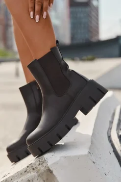 Boto Botki Ocieplane|Botki Płaskie*Botki Sztyblety Damskie Ocieplane Na Zamek Eko Skórzane Ciemnobrązowe Fivienne