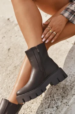 Boto Botki Ocieplane|Botki Płaskie*Botki Sztyblety Damskie Ocieplane Na Zamek Eko Skórzane Ciemnobrązowe Fivienne