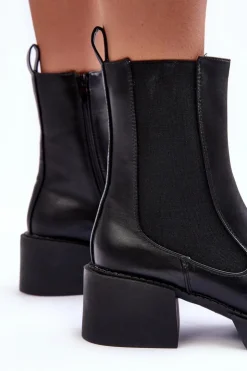 Boto Czarne Botki|Brązowe I Beżowe Botki*Botki Sztyblety Na Masywnym Obcasie Czarne Ironna