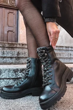 New Boto Botki Trapery Damskie Z Eko Skóry Czarne Bellora Czarny