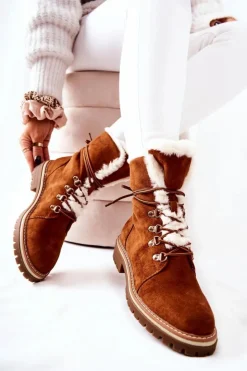 Best Boto Botki Trapery Ocieplane Camel Nelby