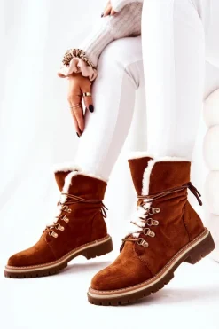 Best Boto Botki Trapery Ocieplane Camel Nelby