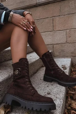 Boto Botki Sznurowane|Brązowe I Beżowe Botki*Botki Wokrery Damskie Z Ozdobnym Elementem Ocieplane Czekoladowe Kalindra