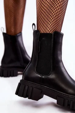 Damskie Cross Jeans Botki Workery KK2R4069C Czarne