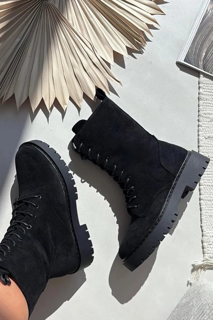 Boto Botki Ocieplane|Botki Sznurowane*Botki Workery Damskie Ocieplane Czarne Marvielle