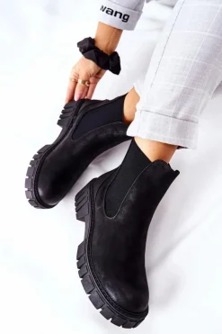 Hot Buty Sergio Leone Botki Workery Trapery Ocieplane Sergio Leone TR761 Czarne