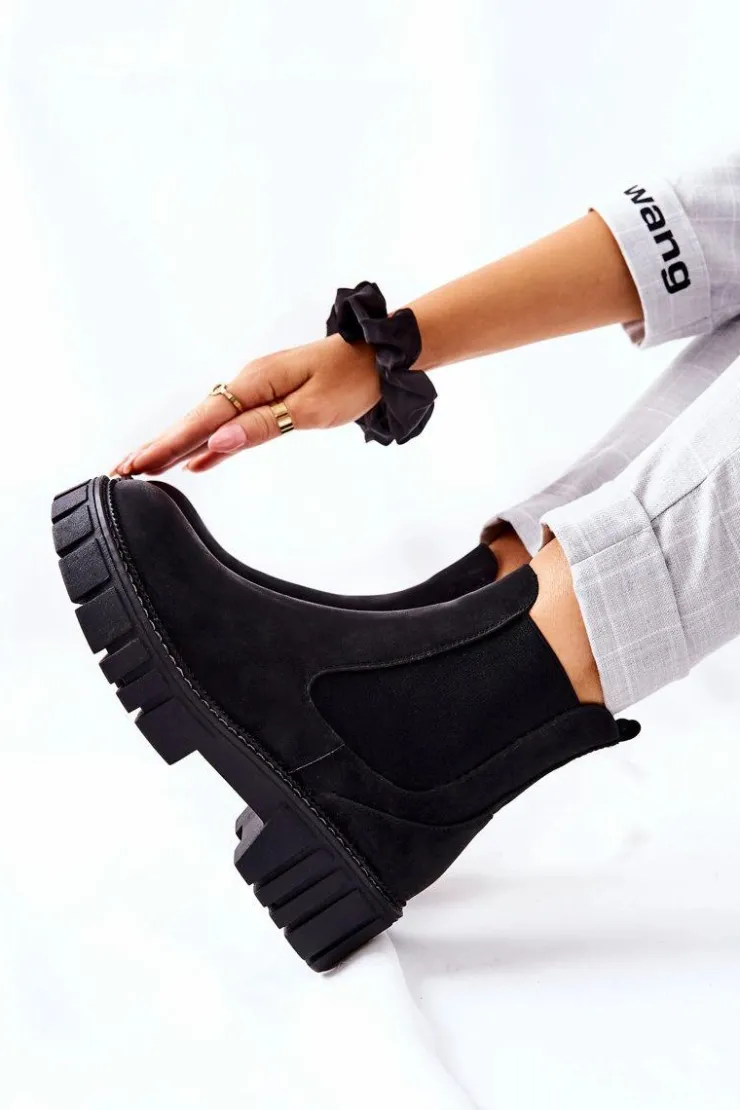 Hot Buty Sergio Leone Botki Workery Trapery Ocieplane Sergio Leone TR761 Czarne