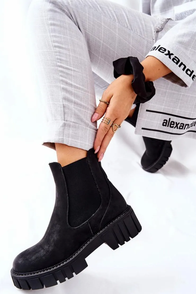 Hot Buty Sergio Leone Botki Workery Trapery Ocieplane Sergio Leone TR761 Czarne