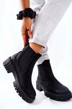 Hot Buty Sergio Leone Botki Workery Trapery Ocieplane Sergio Leone TR761 Czarne