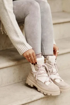 New Boto Botki Z Futerkiem Typu Baranek Beżowe Merilana Beżowy