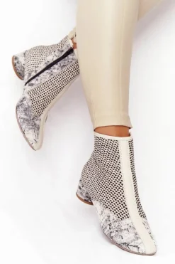 Best Maciejka Botki Z Plecionki Na Obcasie 04937-03 Popiel