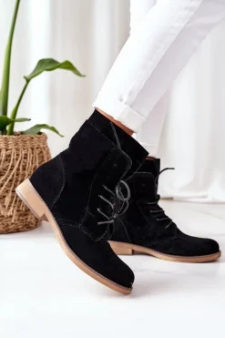 Online Boto Botki Z Podwójną Cholewką Czarne Violetta