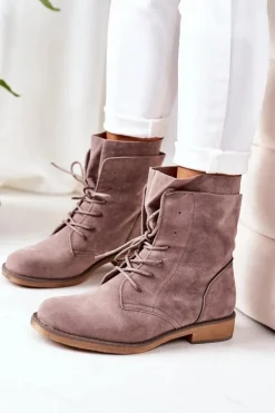 Boto Botki Sznurowane|Czarne Botki*Botki Z Podwójną Cholewką Szare Violetta