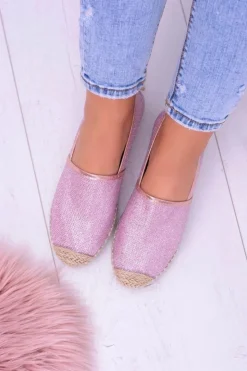 Damskie Boto Brokatowe Espadryle Lu Boo Różowe