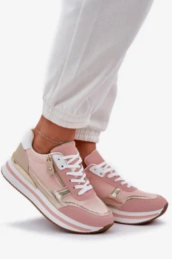 Damskie Boto Buty Sportowe Błyszczące Damskie Na Platformie Różowe Florefedi