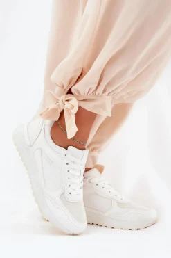 Online Boto Buty Sportowe Damskie Białe Laaksona Biały