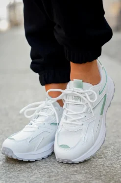 Discount Big Star Shoes Buty Sportowe Damskie Big Star NN274A095 HI-POLY SYSTEM Biało-Zielone Biały